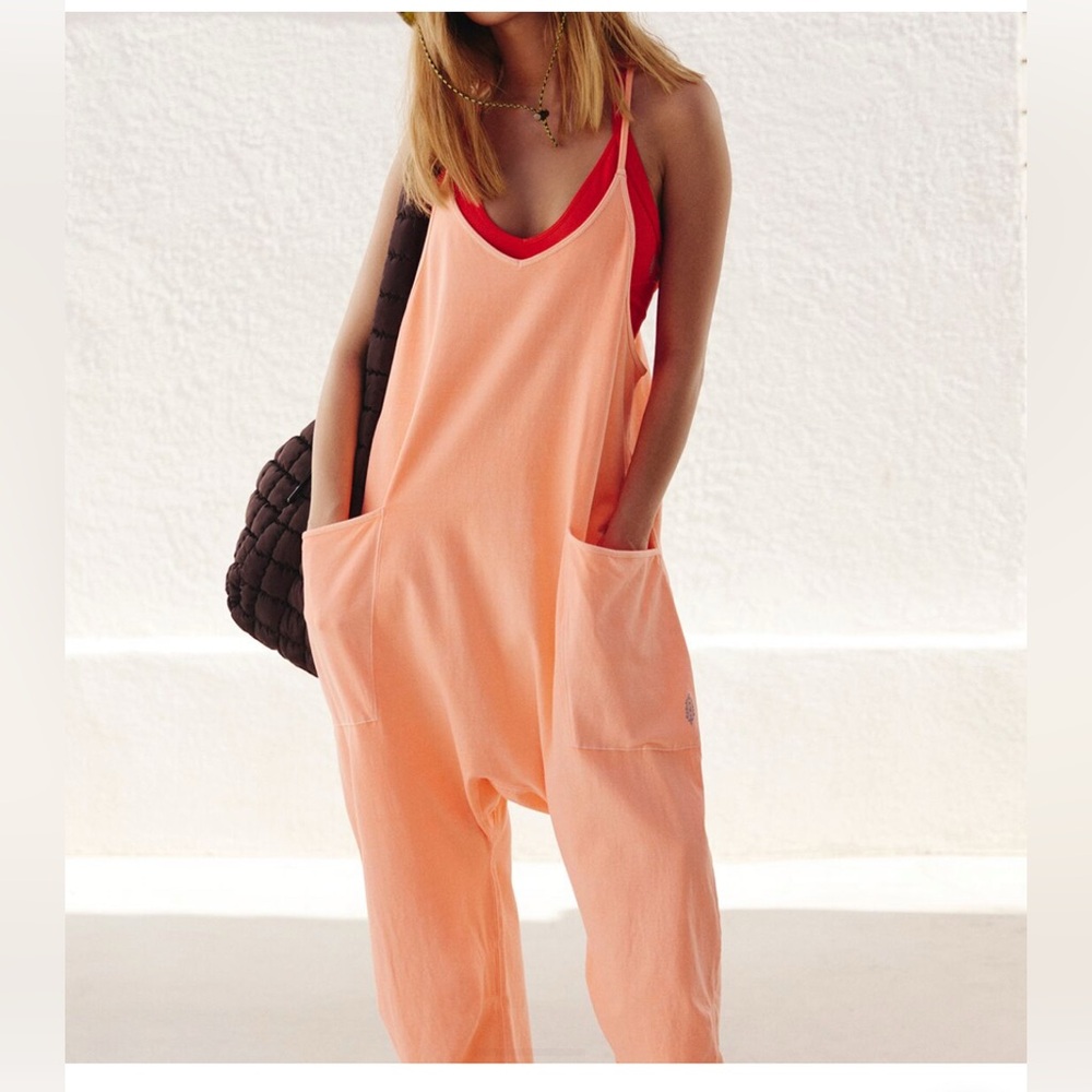 Hot Shot Onesie FP Movement by Free People Jumpsuit with Relaxed Fit in Melon - Picture 2 of 10